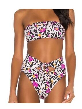 Beach Riot Pink, Black & Orange Leopard Print Bikini